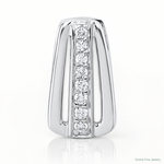 Sterling Silver Rhodium-plated Polished CZ Chain Slide - Lifestyle View