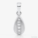 Sterling Silver Rhodium-plated Polished CZ Teardrop Pendant - Lifestyle View