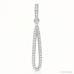 Sterling Silver Rhodium-plated CZ Dangle Pendant - Lifestyle View