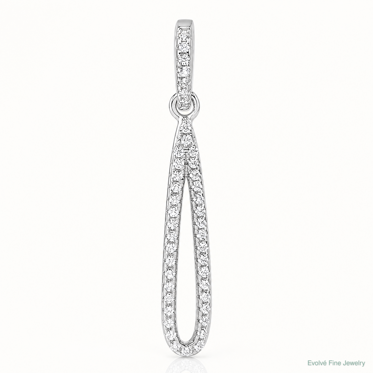 Sterling Silver Rhodium-plated CZ Dangle Pendant - Lifestyle View