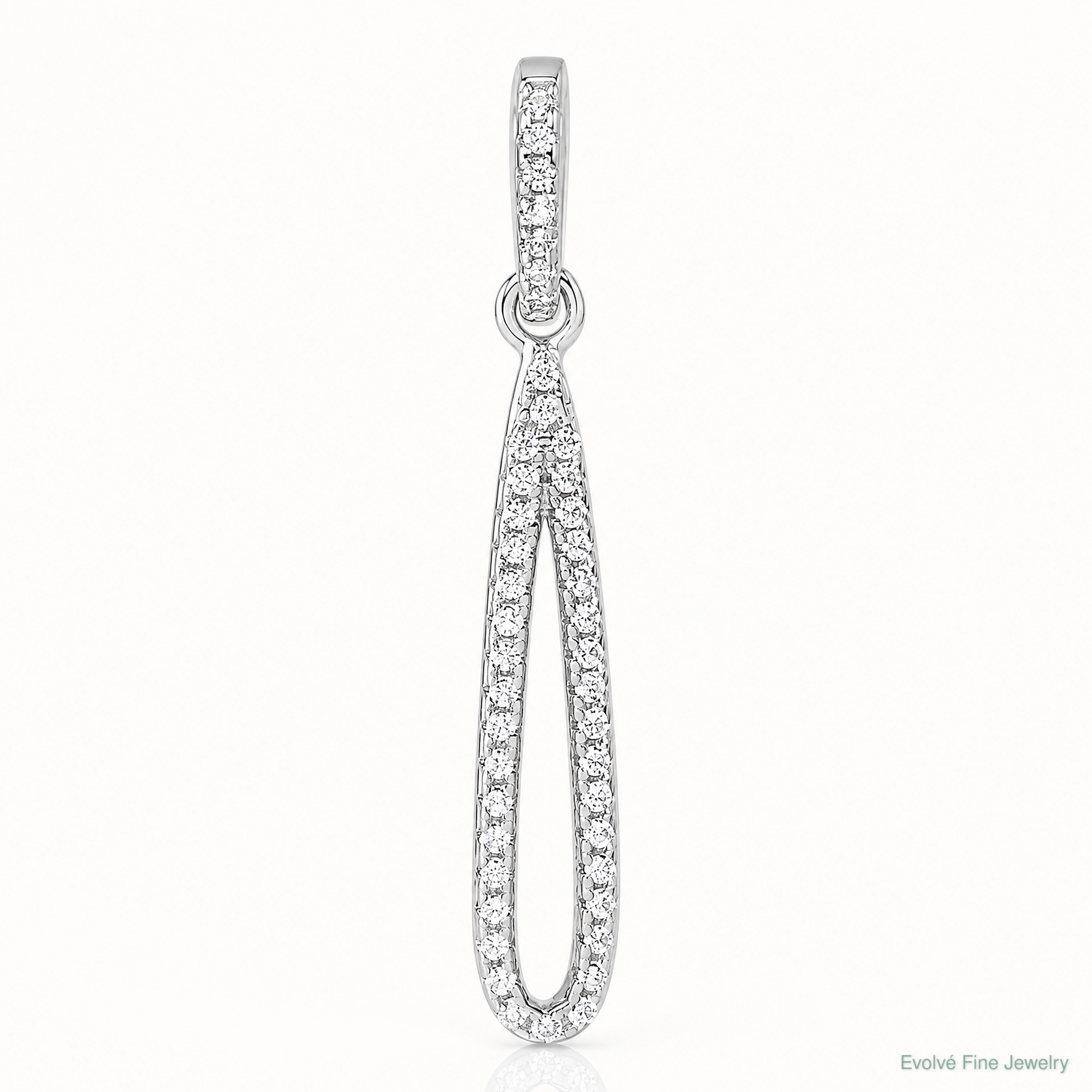 Sterling Silver Rhodium-plated CZ Dangle Pendant - Lifestyle View