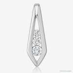 Sterling Silver Rhodium-plated Polished Fancy CZ Chain Slide Pendant - Lifestyle View