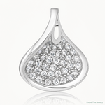 Sterling Silver Rhodium-plated Polished CZ Pendant - Lifestyle View