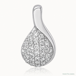 SS Rhodium-plated Polished Fancy CZ Chain Slide Pendant - Lifestyle View