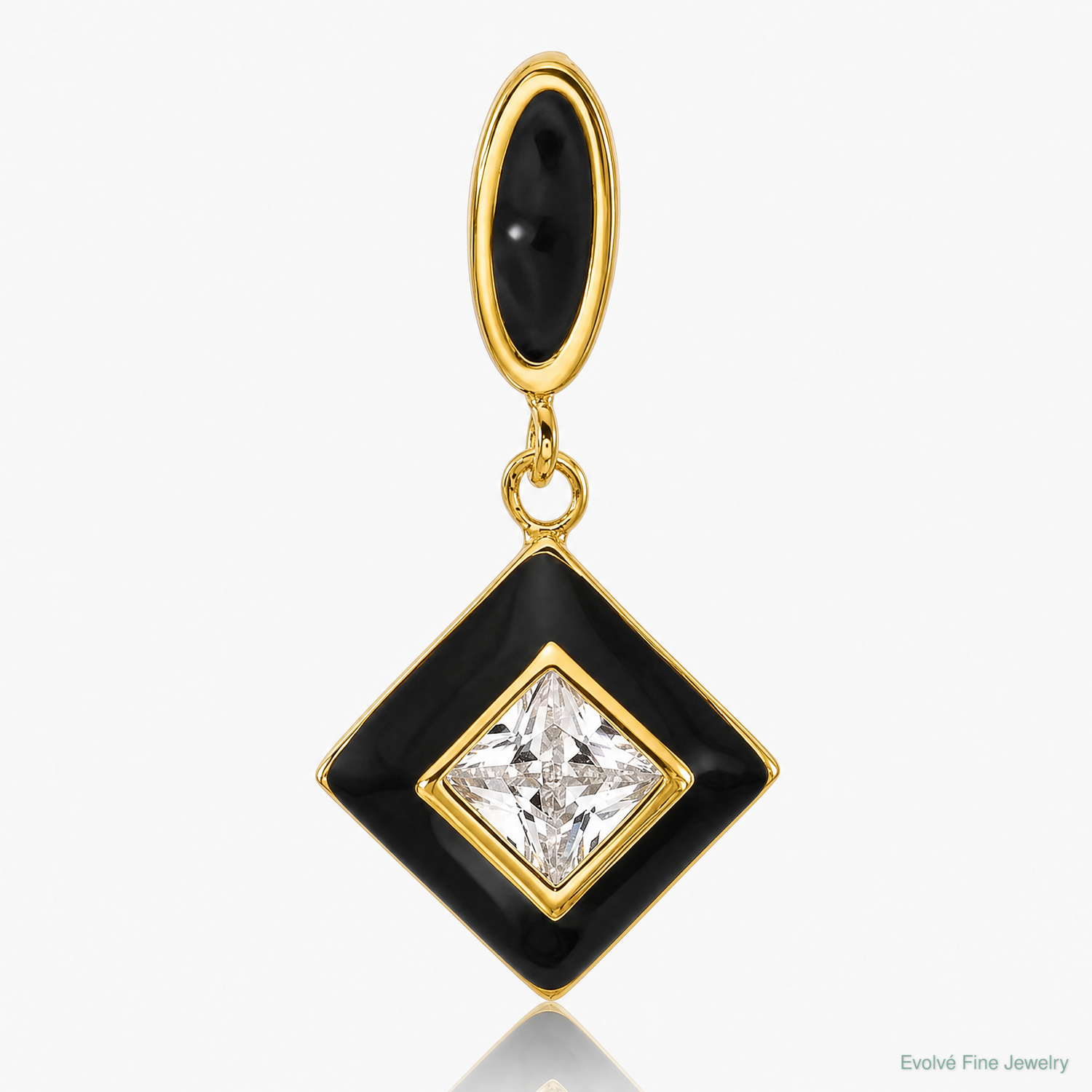 Sterling Silver Gold-plated CZ Enamel Pendant - Lifestyle View
