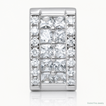 Sterling Silver Rhodium-plated CZ Rectangle Chain Slide Pendant - Lifestyle View