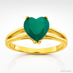 Sterling Silver Gold-tone Green Chalcedony Heart Ring - Lifestyle View