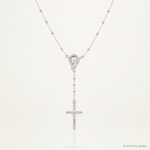 Sterling Silver Polished Rosary Necklace - Lifestyle View