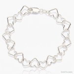 Sterling Silver Polished Fancy Large Heart Link Bracelet - Lifestyle View
