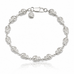 Sterling Silver Skull Bracelet - Lifestyle View