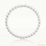 Sterling Silver Polished Bead Stretch Bracelet - Lifestyle View