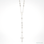 Sterling Silver Polished Rosary Necklace - Lifestyle View