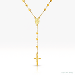 Sterling Silver Gold-tone Polished and Beaded Rosary Necklace - Lifestyle View