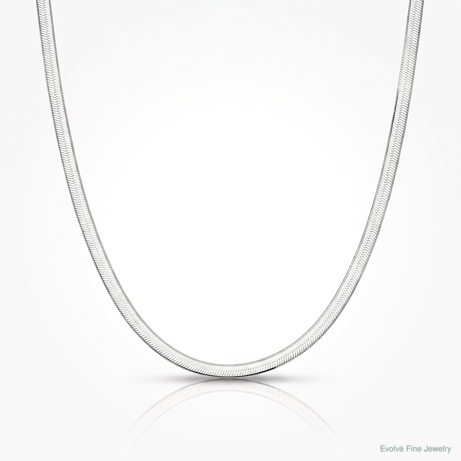 Sterling Silver Rhodium-plated 3mm Magic Herringbone Chain - Lifestyle View