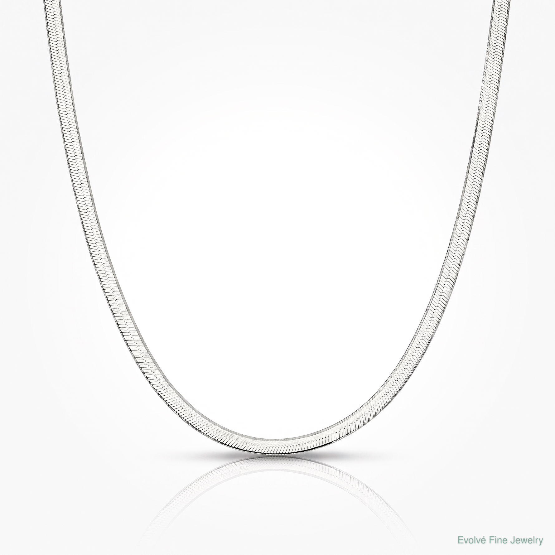 Sterling Silver Rhodium-plated 3mm Magic Herringbone Chain - Lifestyle View