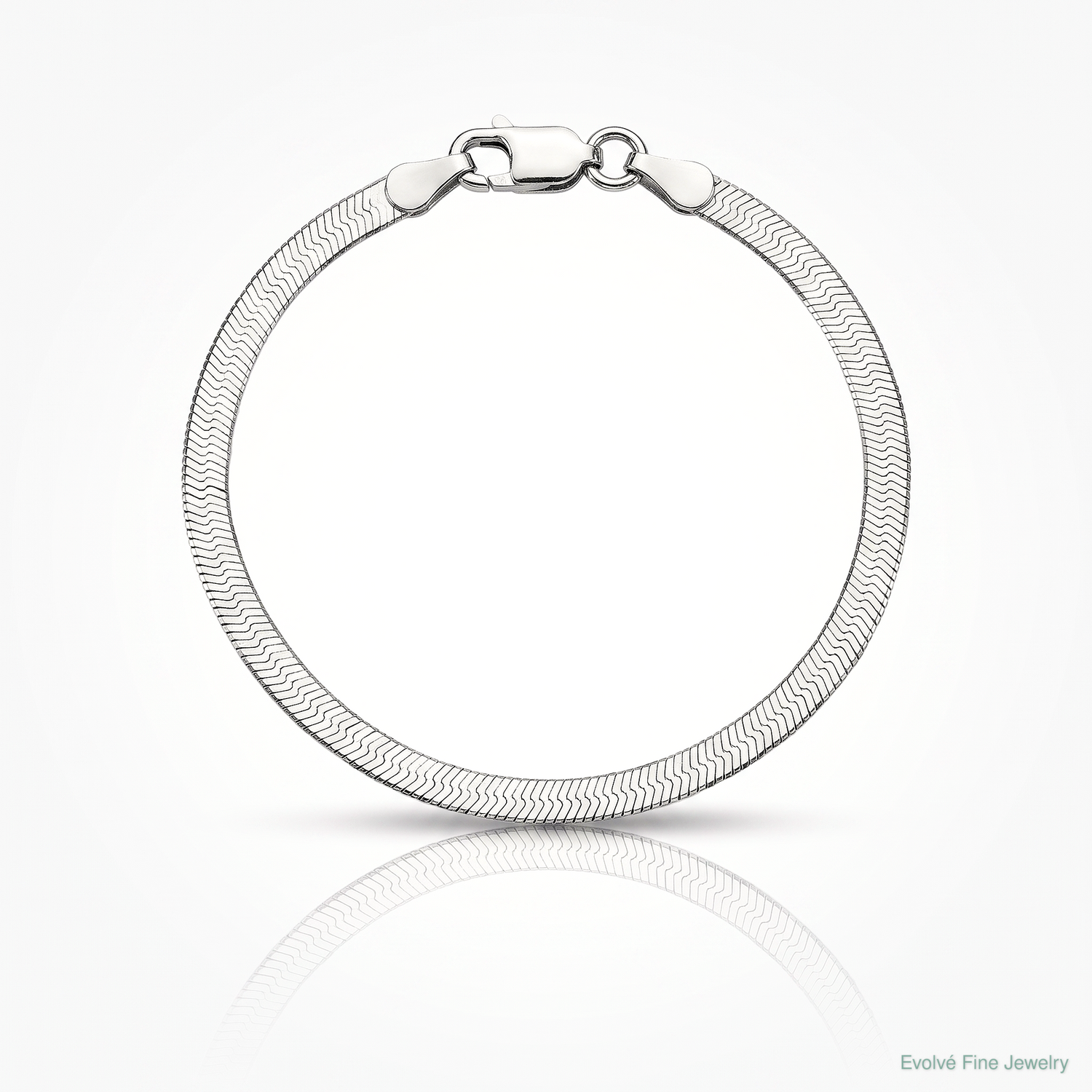 Sterling Silver Rhodium-plated 3mm Magic Herringbone Chain - Lifestyle View