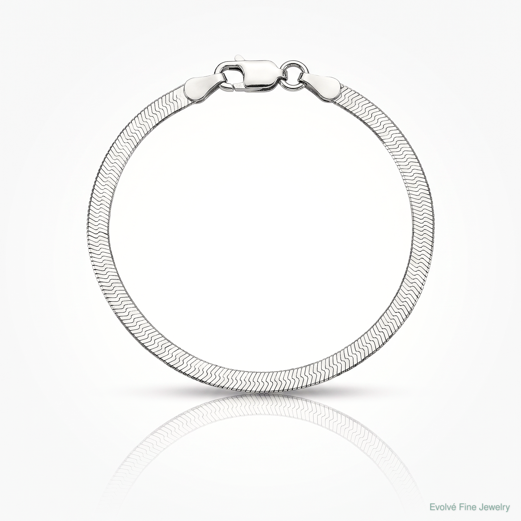 Sterling Silver Rhodium-plated 3mm Magic Herringbone Chain - Lifestyle View