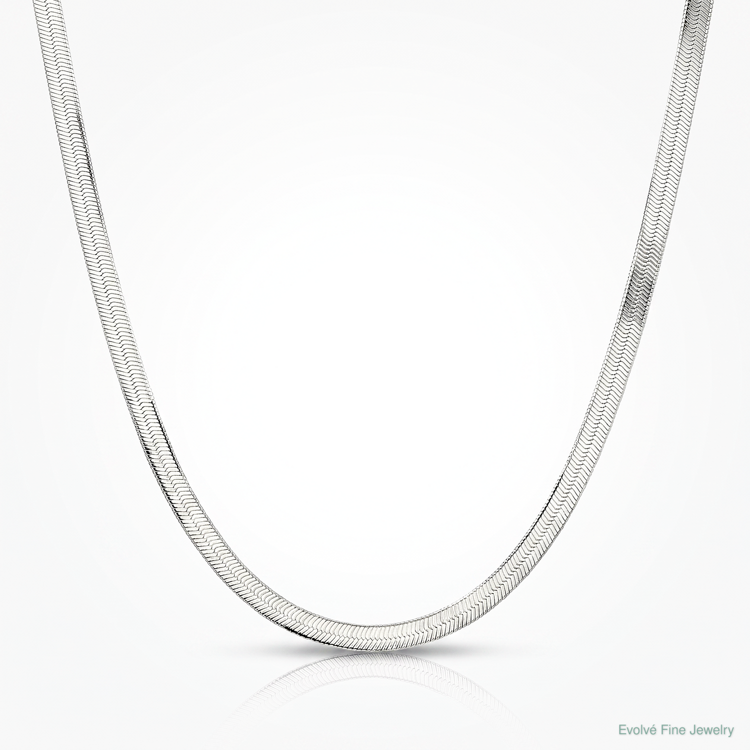 Sterling Silver Rhodium-plated 3.5mm Magic Herringbone Chain - Lifestyle View