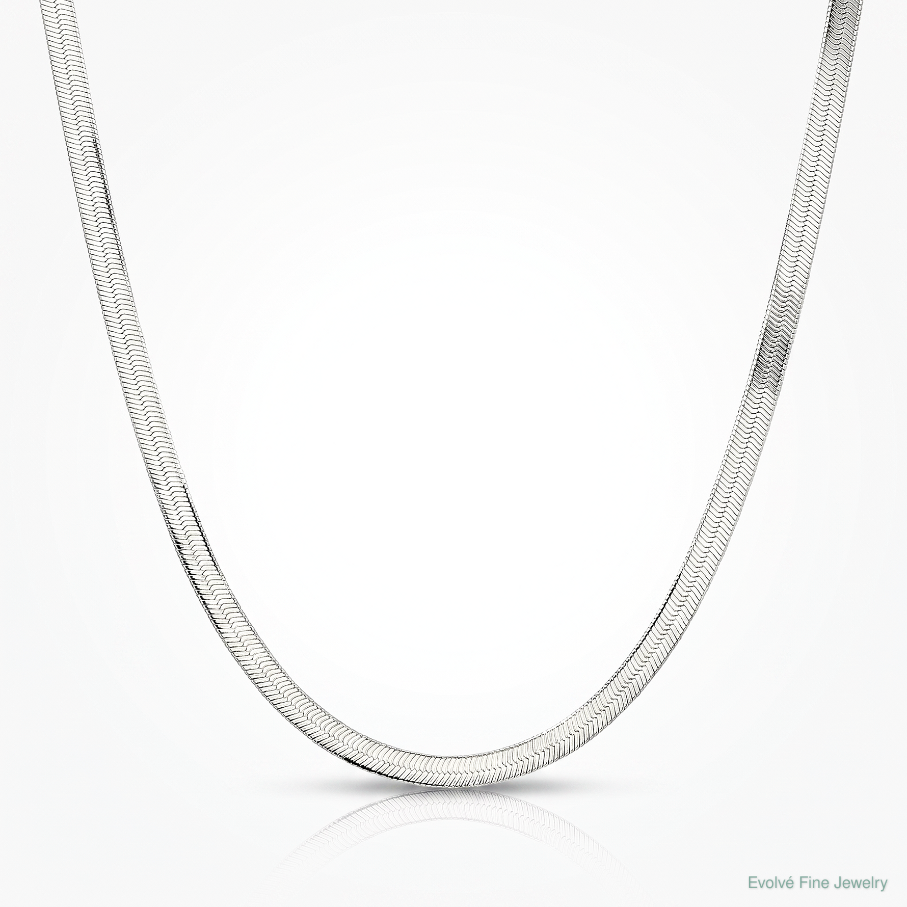 Sterling Silver Rhodium-plated 3.5mm Magic Herringbone Chain - Lifestyle View