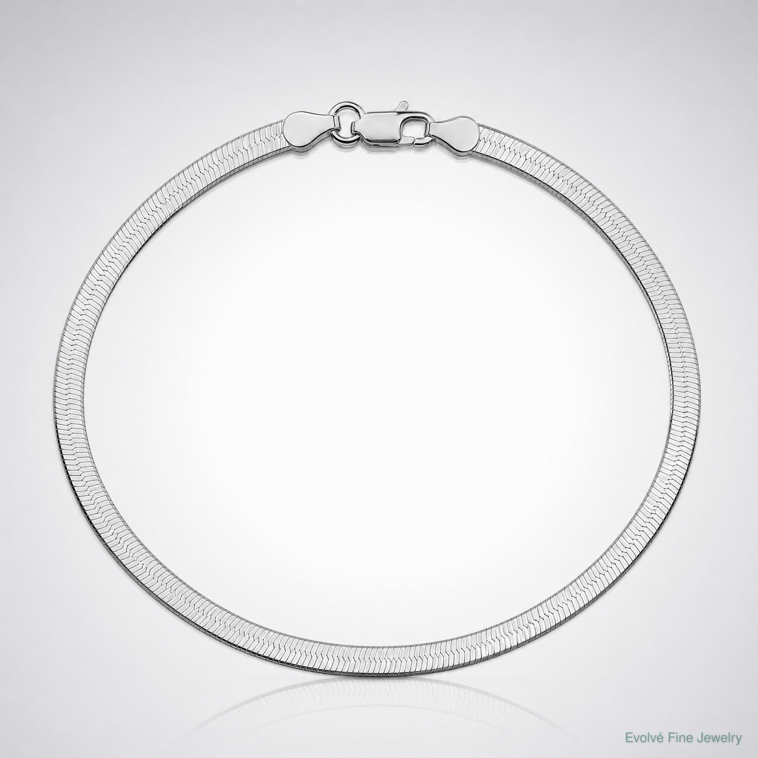 Sterling Silver Rhodium-plated 3.5mm Magic Herringbone Chain - Lifestyle View