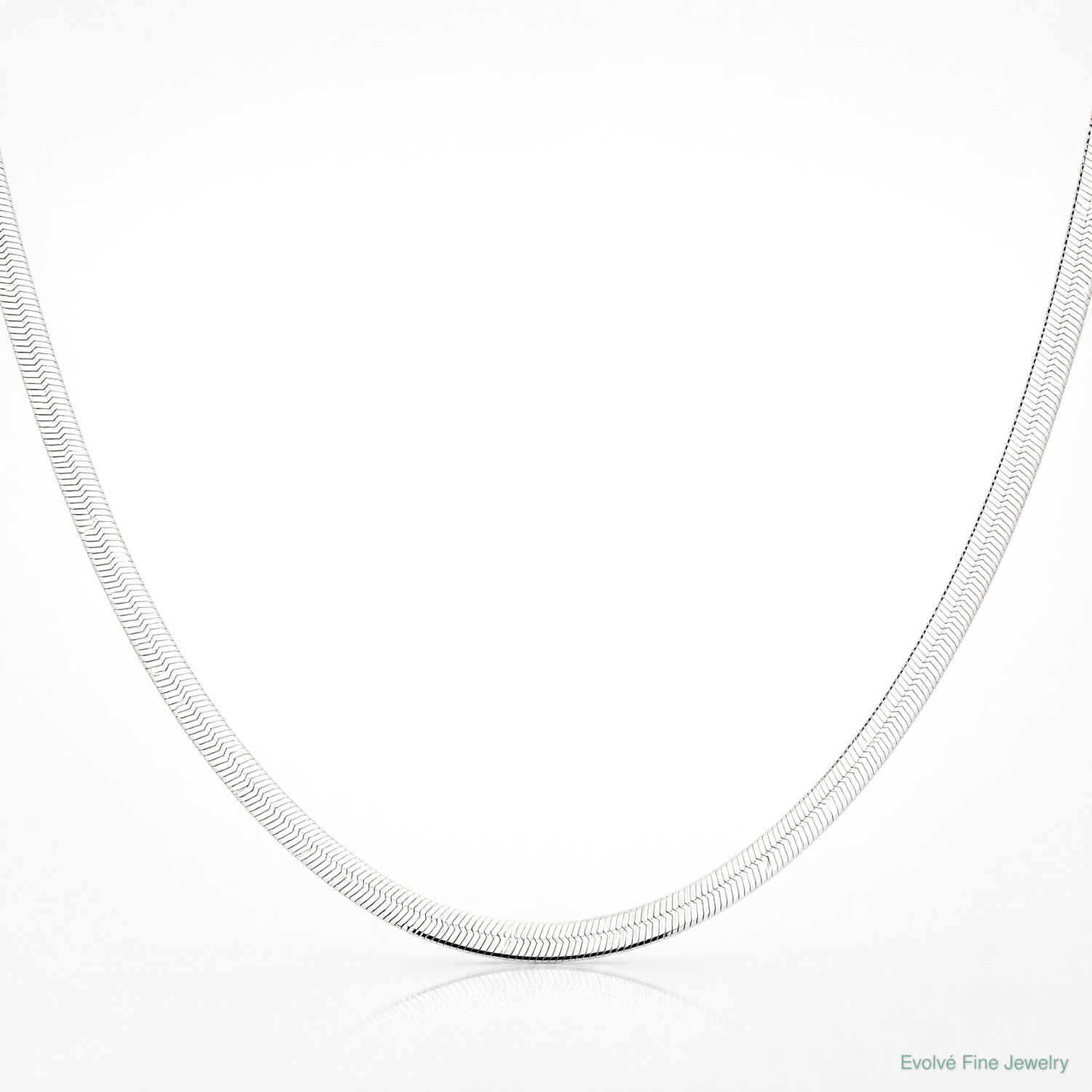 Sterling Silver Rhodium-plated 4.5mm Magic Herringbone Chain - Lifestyle View