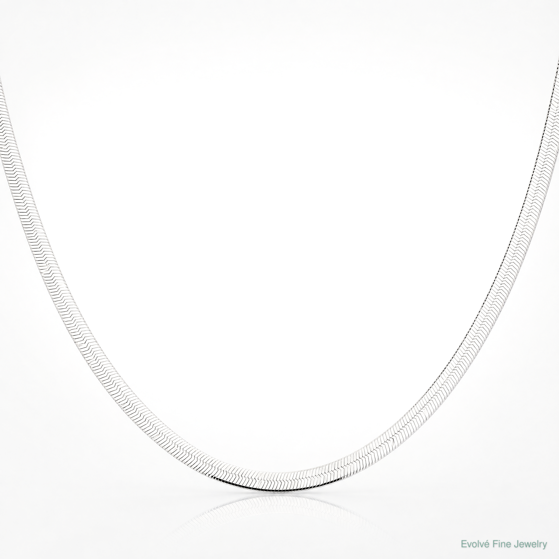 Sterling Silver Rhodium-plated 4.5mm Magic Herringbone Chain - Lifestyle View