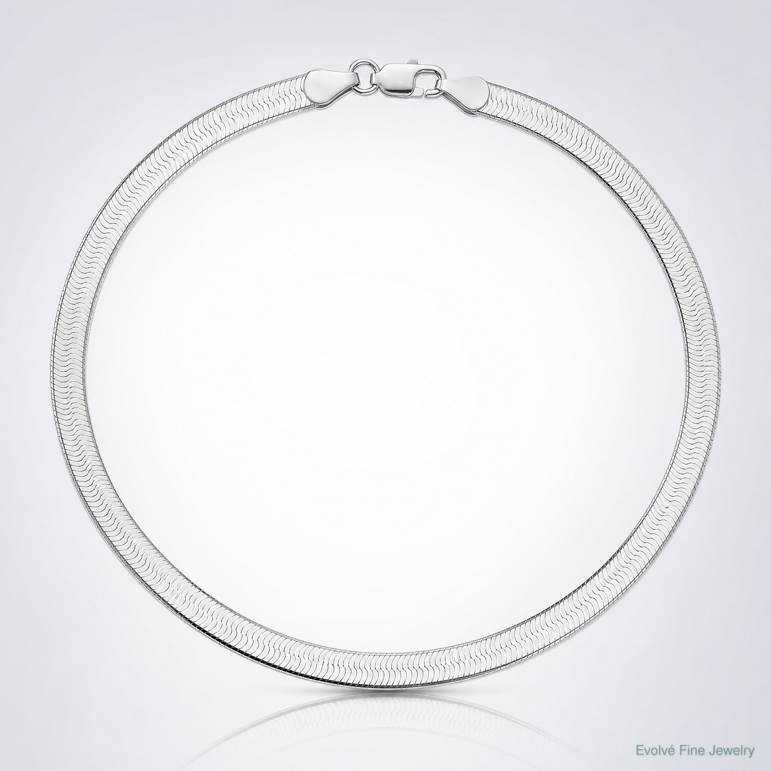 Sterling Silver Rhodium-plated 4.5mm Magic Herringbone Chain - Lifestyle View