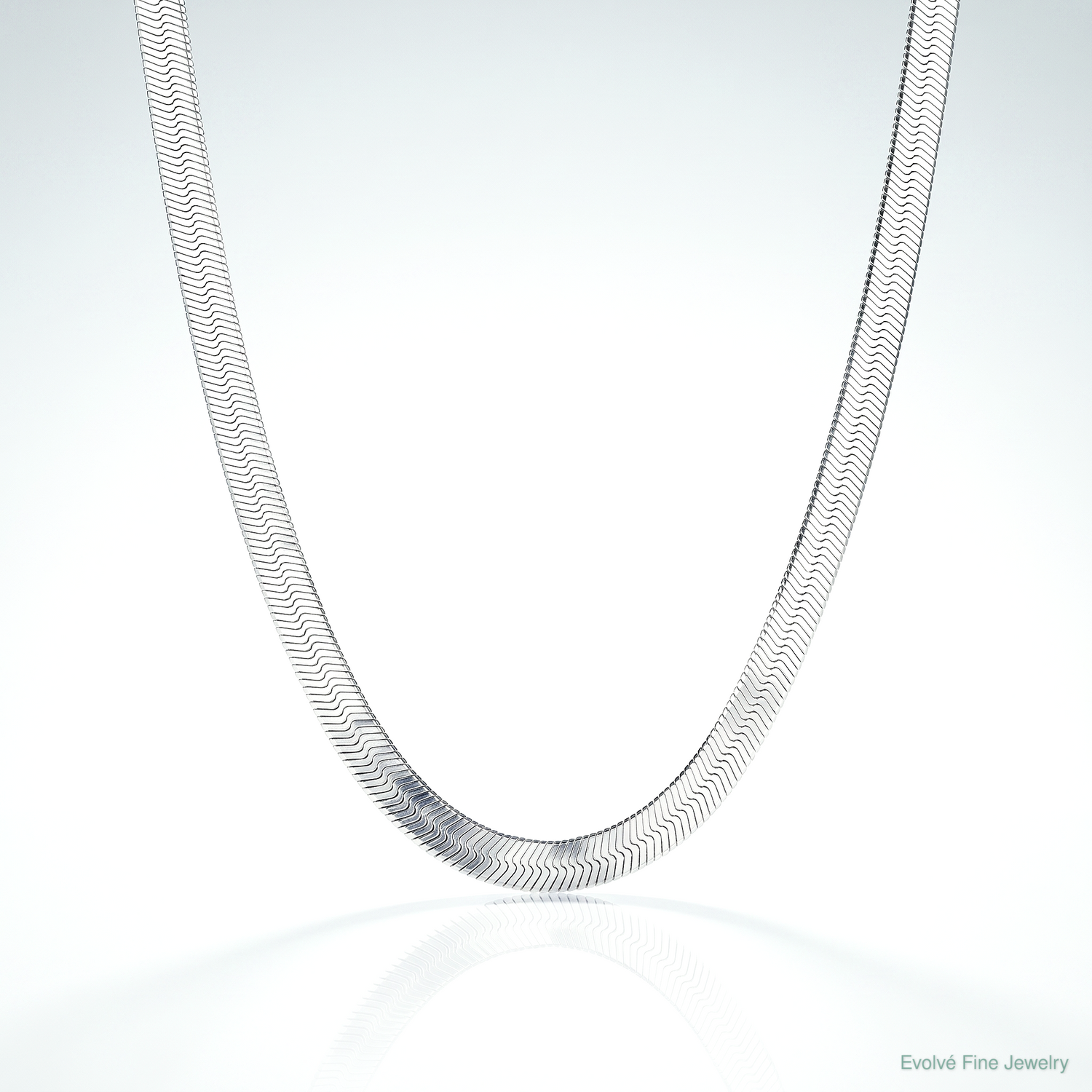 Sterling Silver Rhodium-plated 5.25mm Magic Herringbone Chain - Lifestyle View