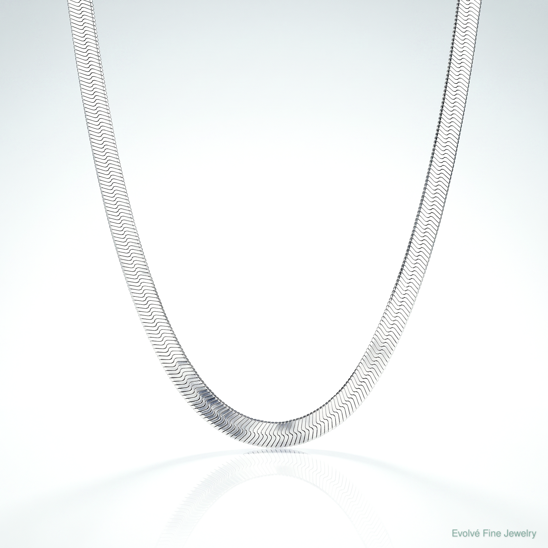 Sterling Silver Rhodium-plated 5.25mm Magic Herringbone Chain - Lifestyle View