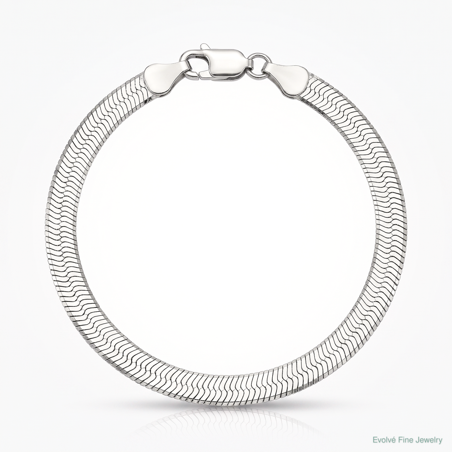 Sterling Silver Rhodium-plated 5.25mm Magic Herringbone Chain - Lifestyle View