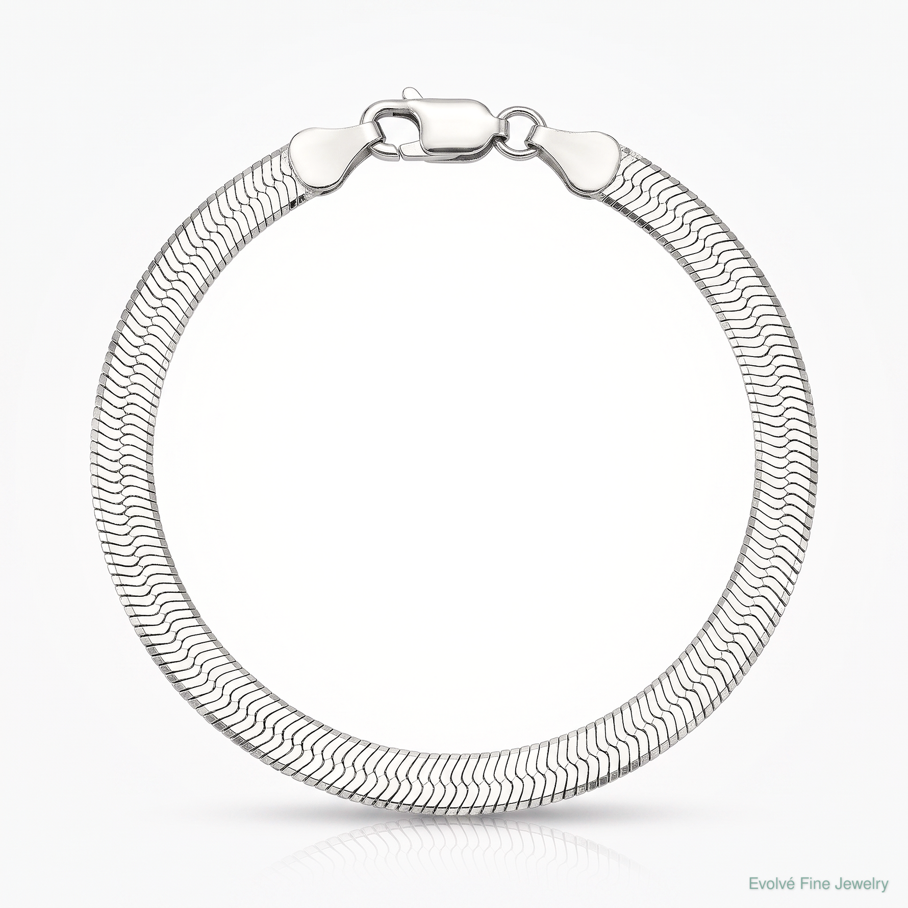 Sterling Silver Rhodium-plated 5.25mm Magic Herringbone Chain - Lifestyle View