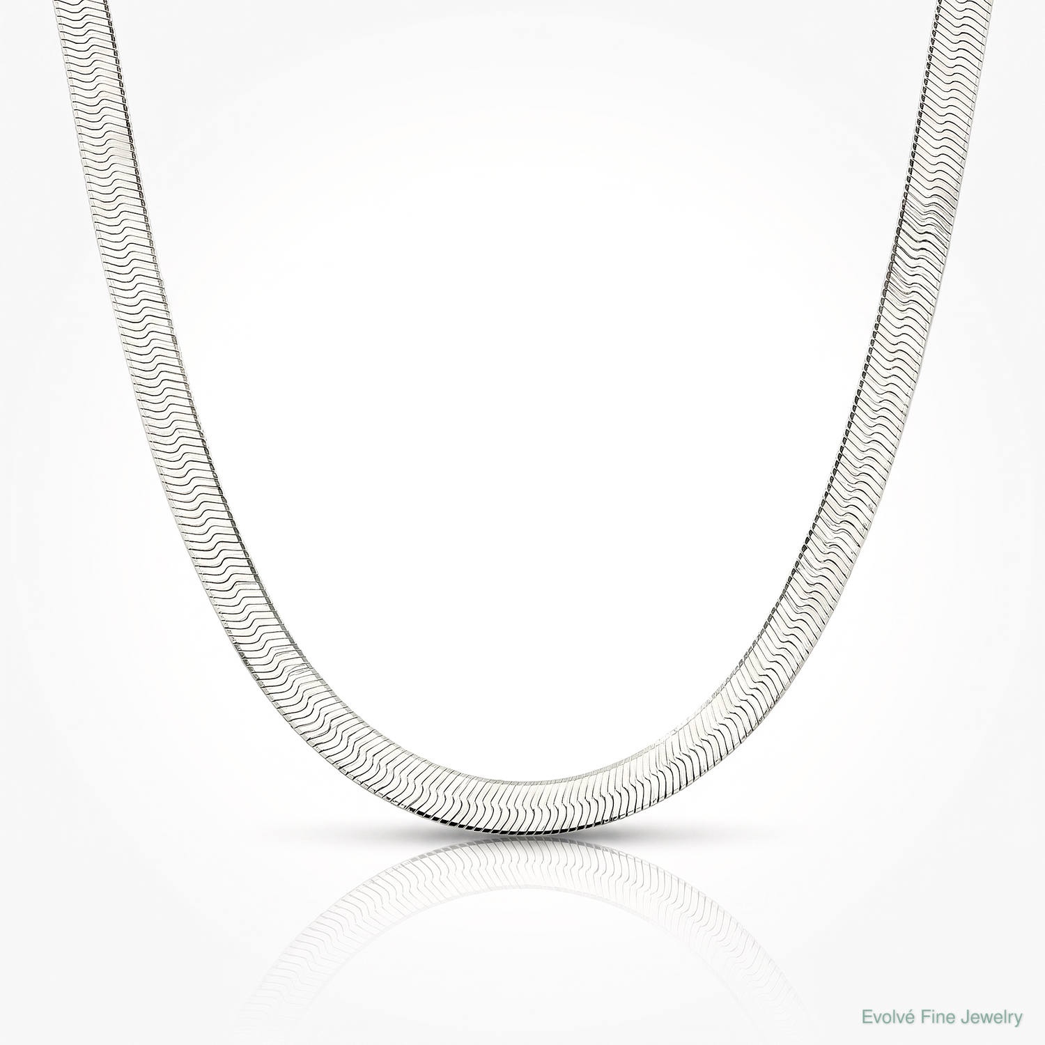 Sterling Silver 7.3mm Magic Herringbone Chain - Lifestyle View