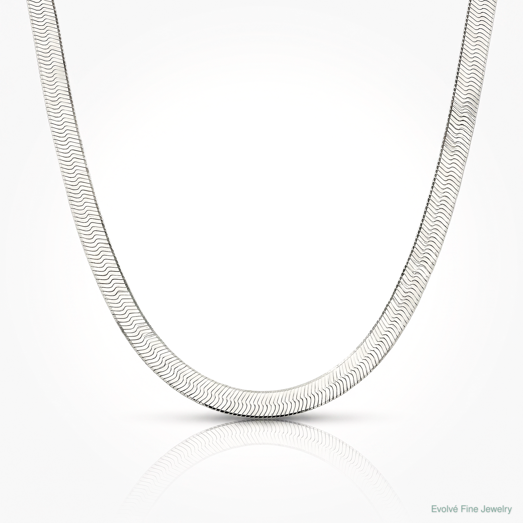 Sterling Silver 7.3mm Magic Herringbone Chain - Lifestyle View