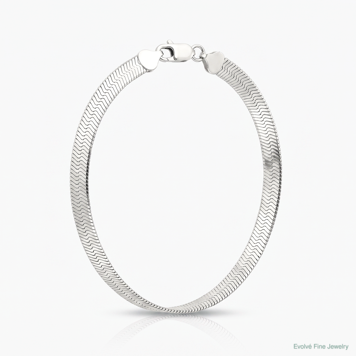 Sterling Silver Rhodium-plated 7.3mm Magic Herringbone Chain - Lifestyle View