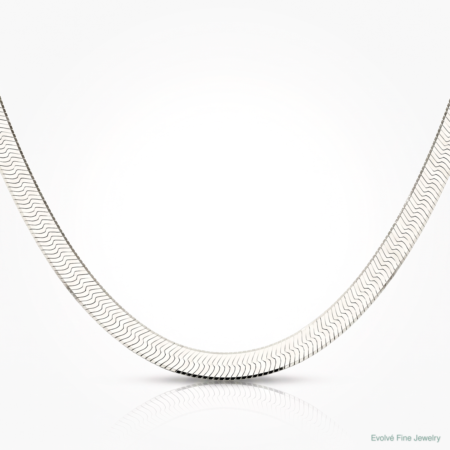 Sterling Silver Rhodium-plated 8mm Magic Herringbone Chain - Lifestyle View