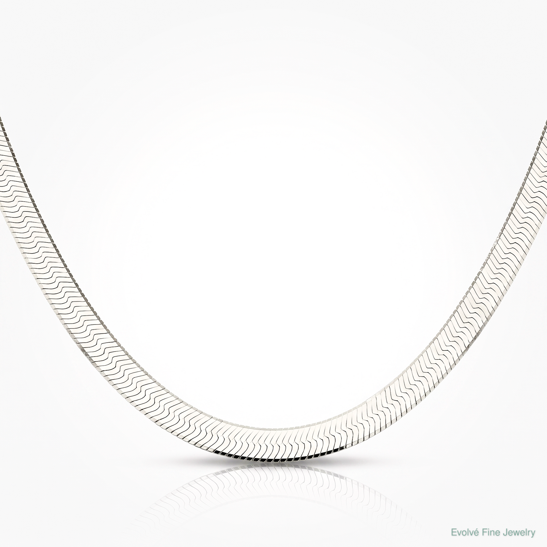 Sterling Silver Rhodium-plated 8mm Magic Herringbone Chain - Lifestyle View