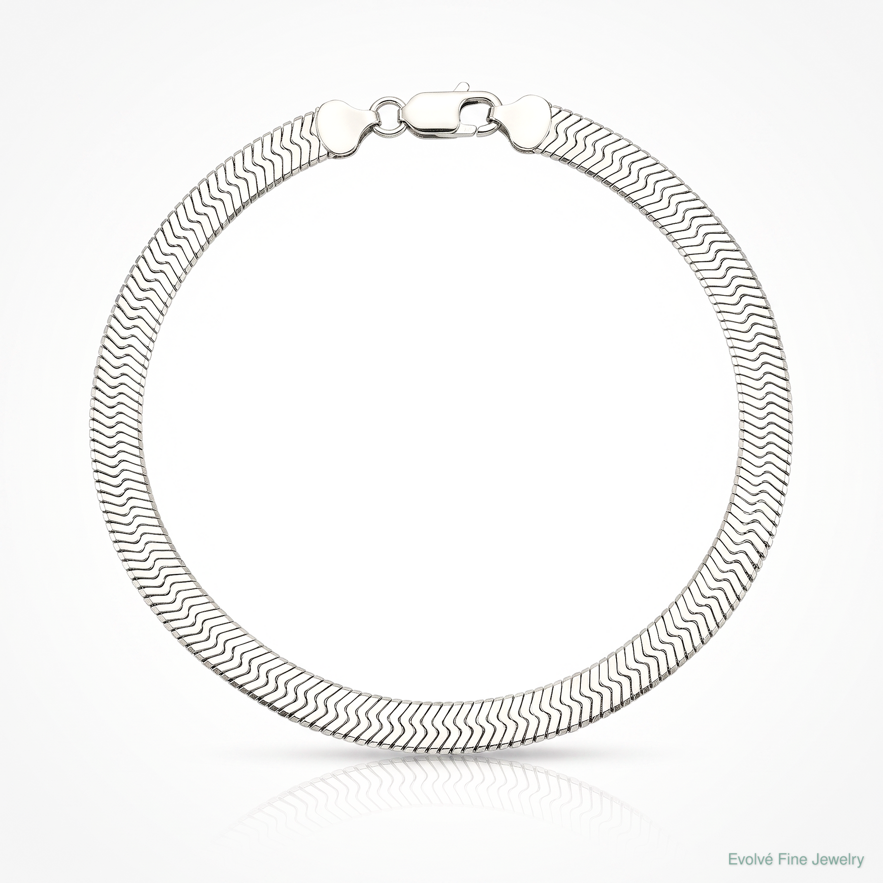 Sterling Silver 8.75mm Magic Herringbone Chain - Lifestyle View