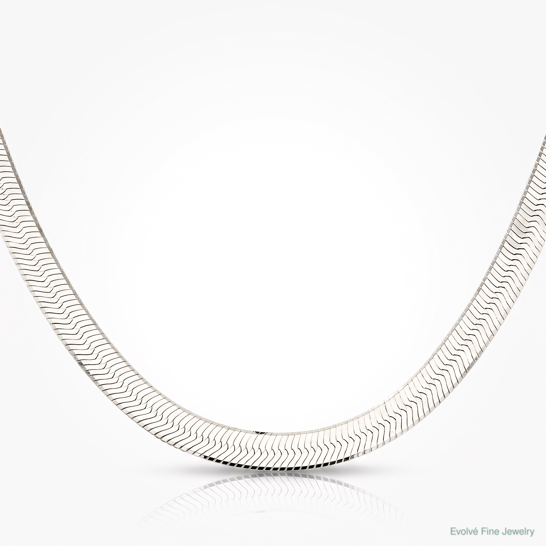 Sterling Silver Rhodium-plated 8.75mm Magic Herringbone Chain - Lifestyle View
