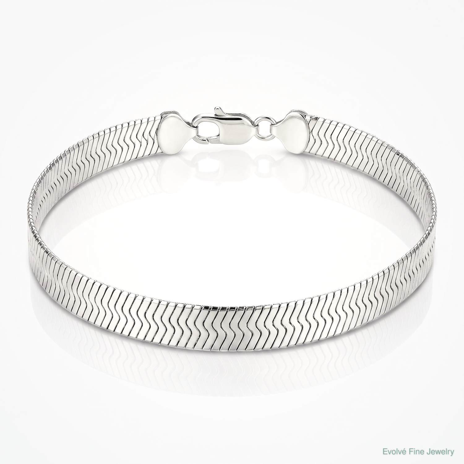 Sterling Silver Rhodium-plated 8.75mm Magic Herringbone Chain - Lifestyle View