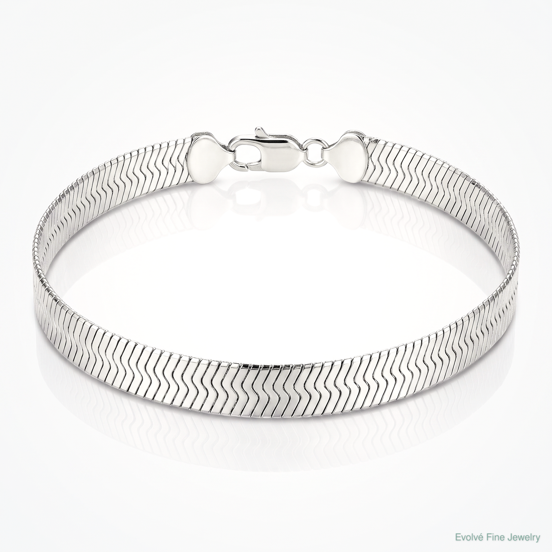 Sterling Silver Rhodium-plated 8.75mm Magic Herringbone Chain - Lifestyle View