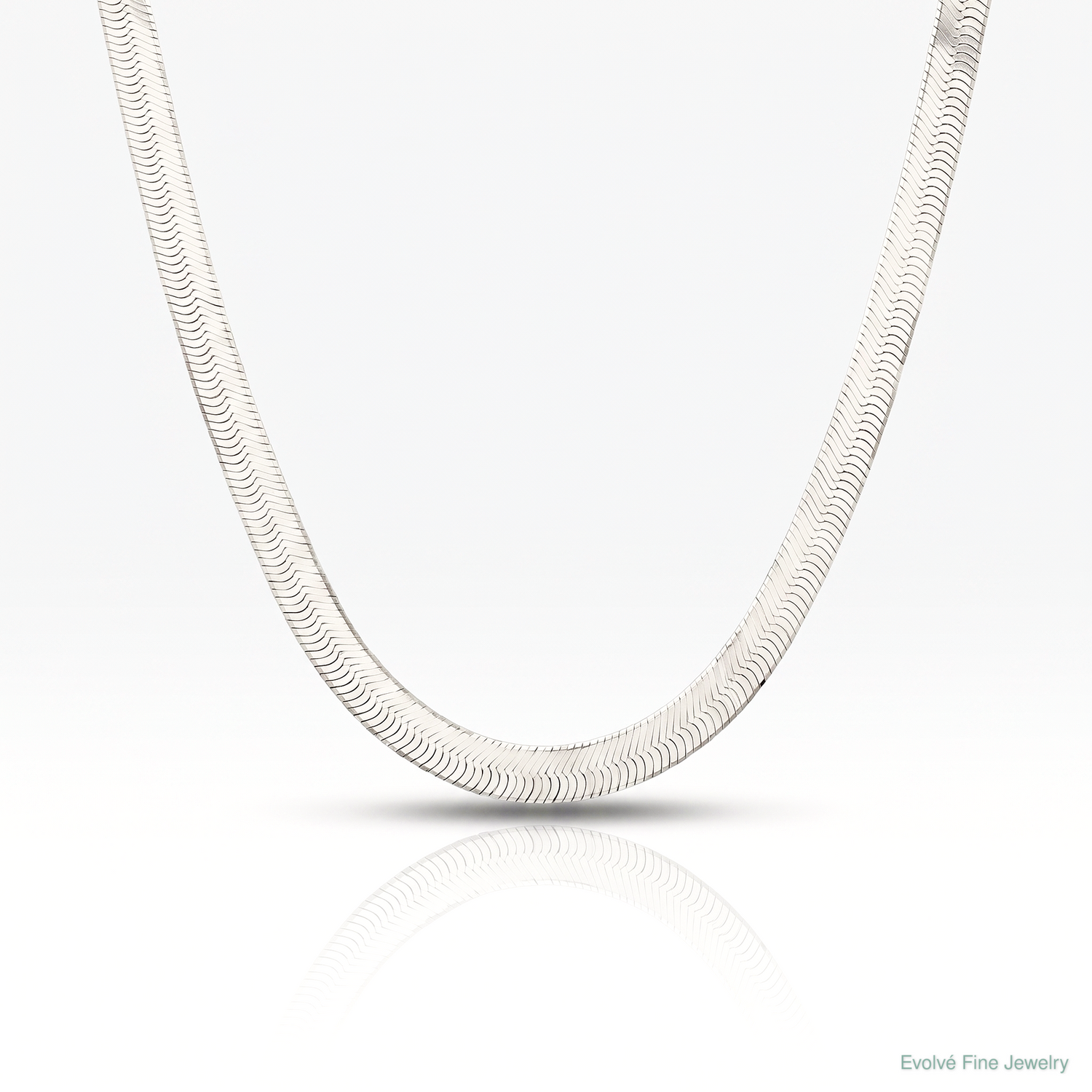 Sterling Silver Rhodium-plated 10.5mm Magic Herringbone Chain - Lifestyle View