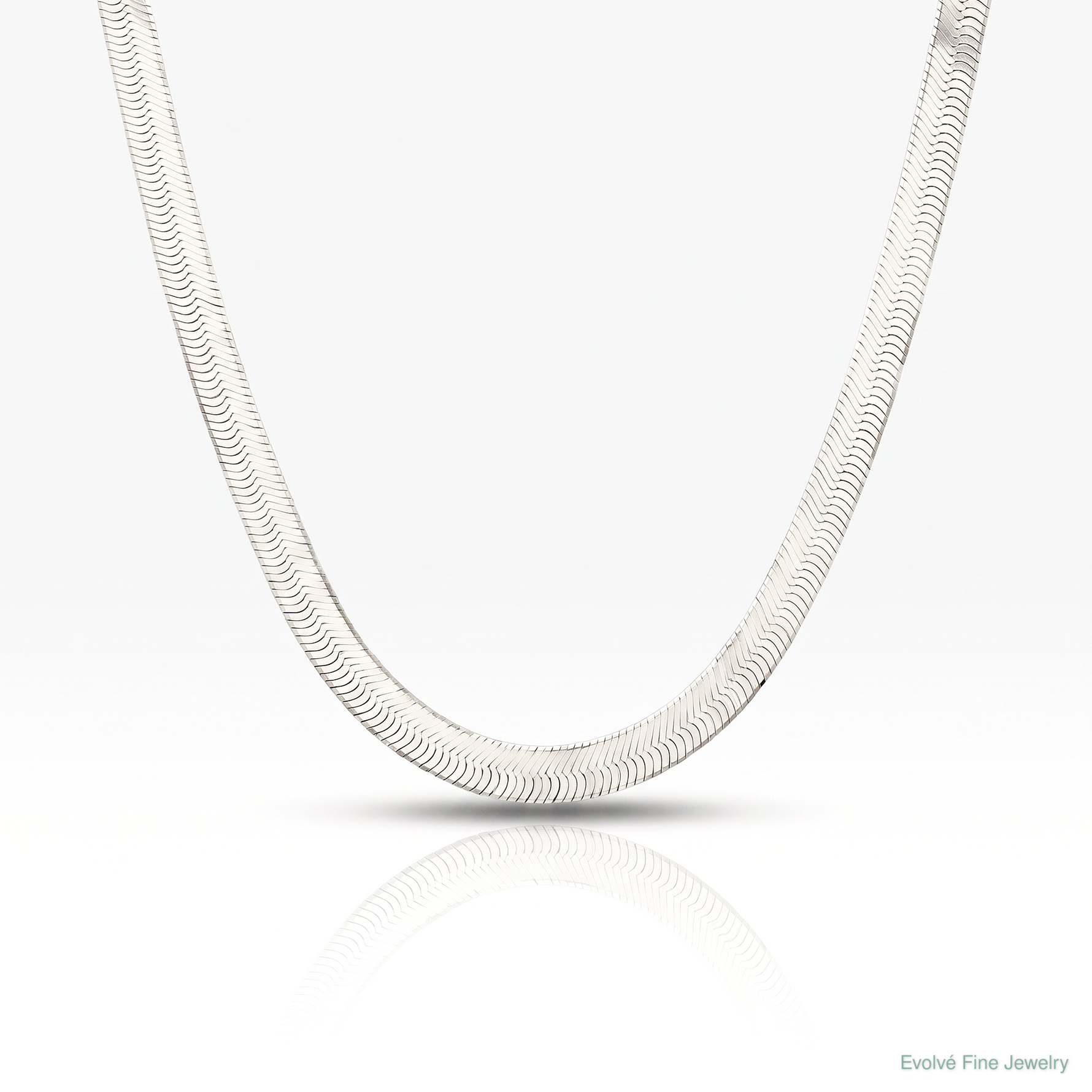 Sterling Silver Rhodium-plated 10.5mm Magic Herringbone Chain - Lifestyle View