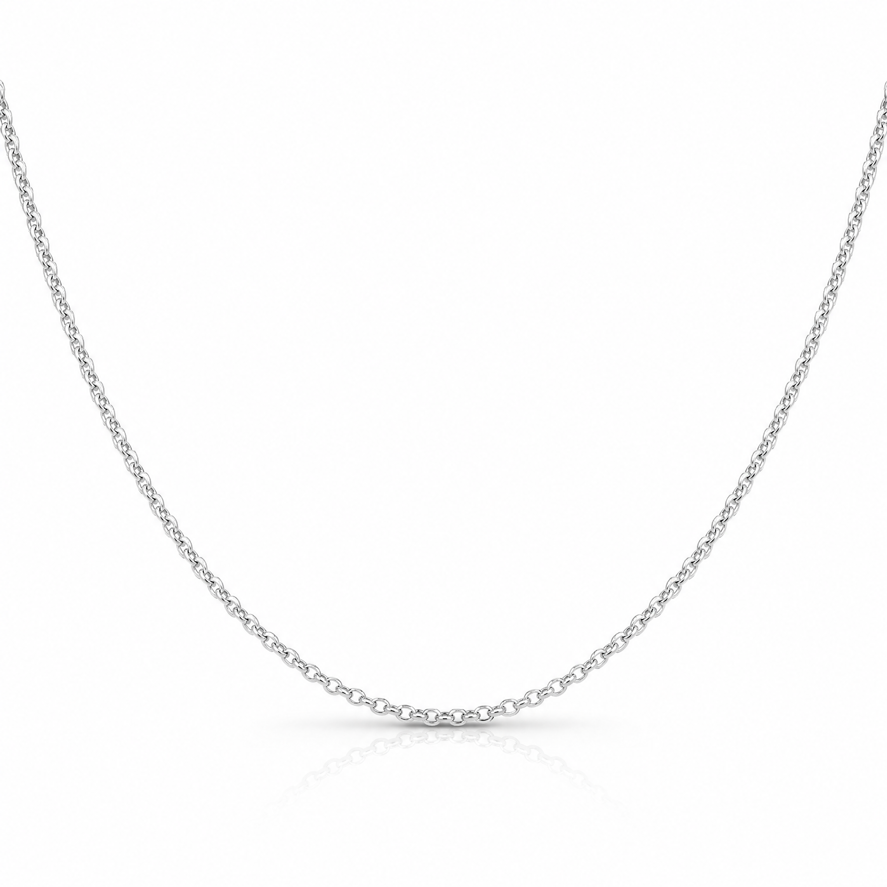 Sterling Silver 1.75mm Diamond-cut Rolo Cable Chain - Lifestyle View