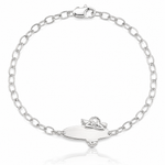Sterling Silver Polished Angel Baby Engraveable ID Bracelet - Lifestyle View