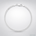 Sterling Silver Rhodium-plated 3.15mm Flat Curb Chain - Lifestyle View