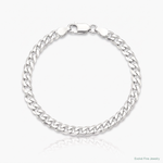 Sterling Silver Rhodium-plated 3.8mm Flat Curb Chain - Lifestyle View