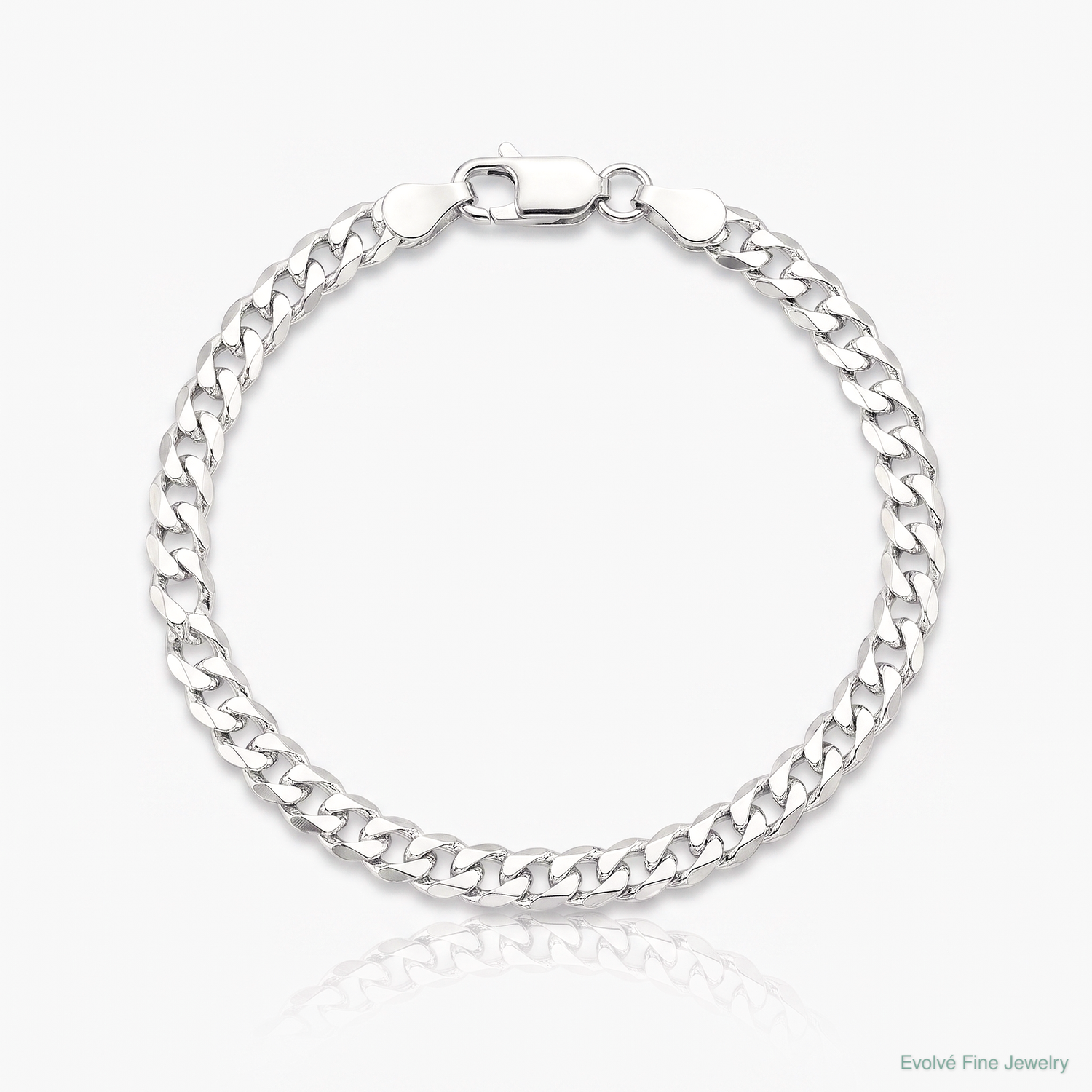 Sterling Silver Rhodium-plated 3.8mm Flat Curb Chain - Lifestyle View