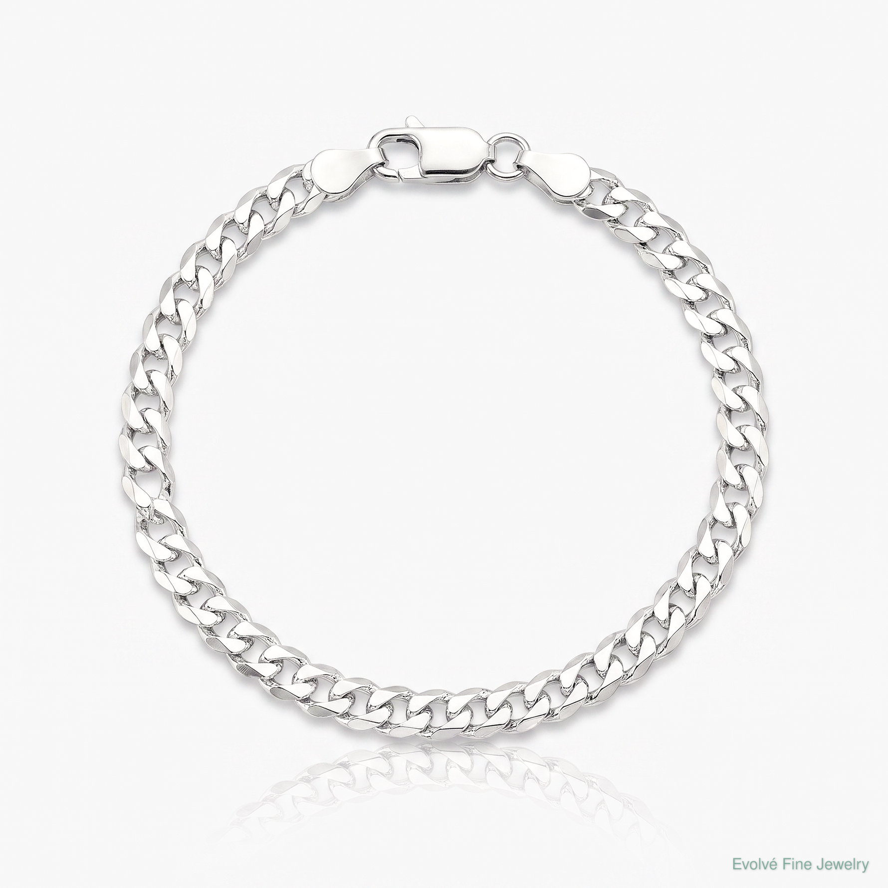 Sterling Silver Rhodium-plated 3.8mm Flat Curb Chain - Lifestyle View
