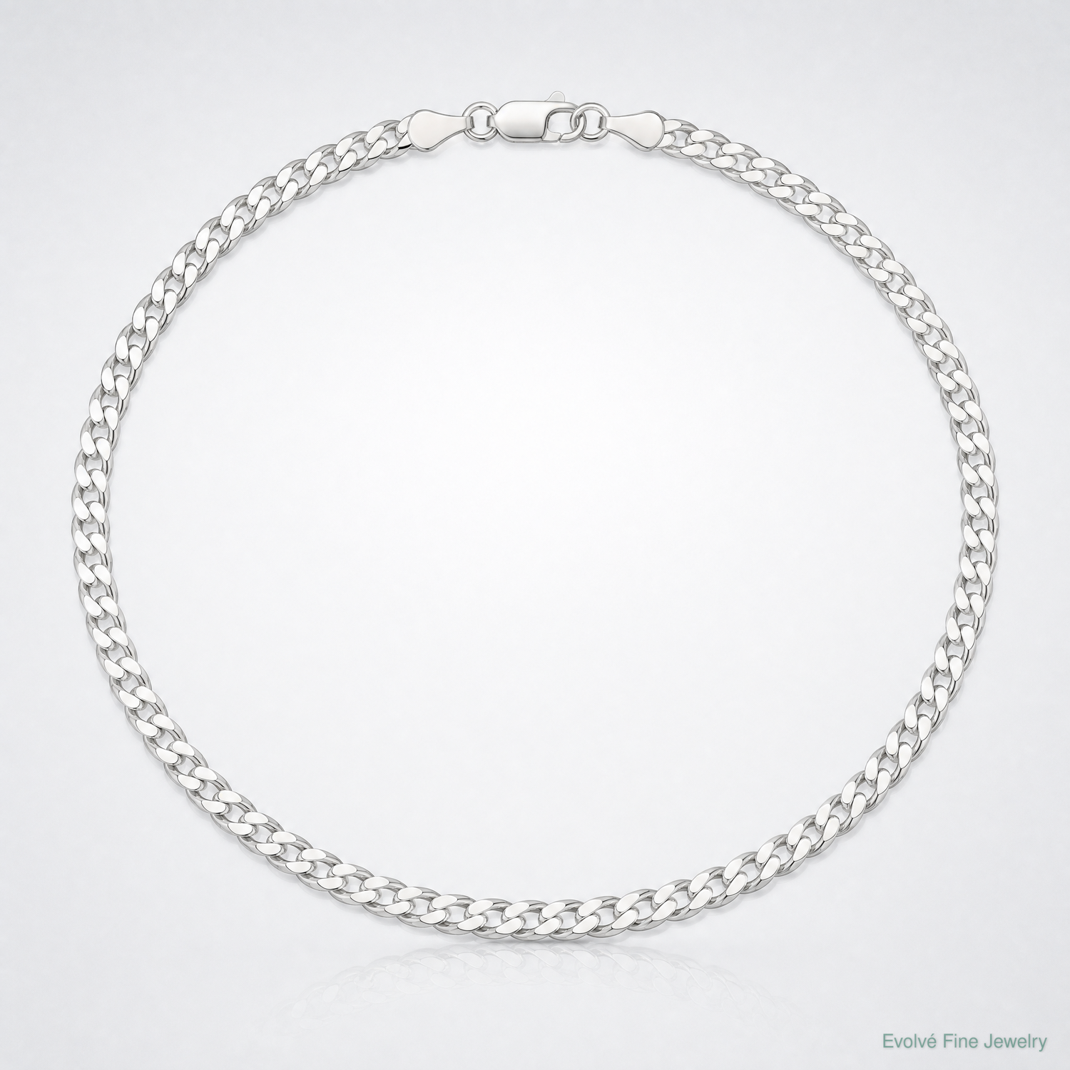 Sterling Silver 4.7mm Flat Curb Chain - Lifestyle View