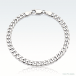Sterling Silver Rhodium-plated 4.7mm Flat Curb Chain - Lifestyle View